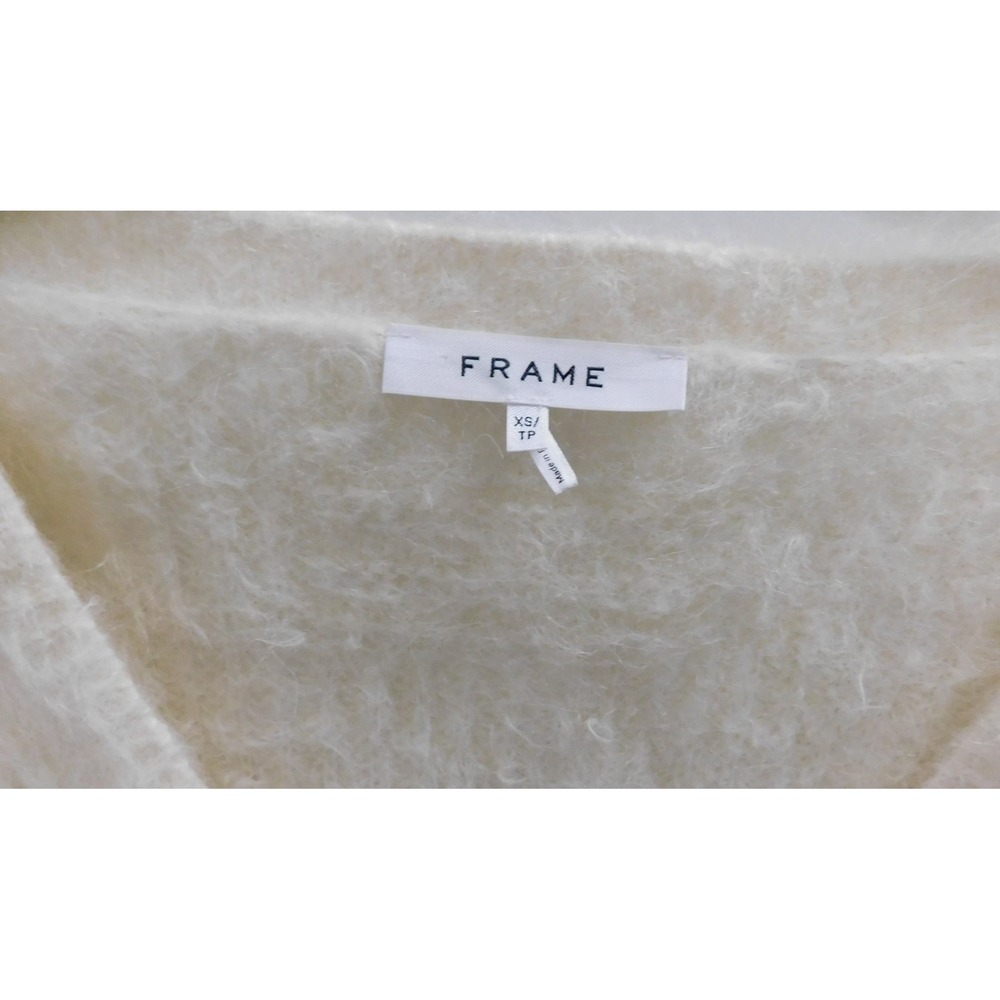 FRAME Alpaca Wool Cardigan Sweater Off White Ivory LWSW1683 Size XS - Picture 2 of 4